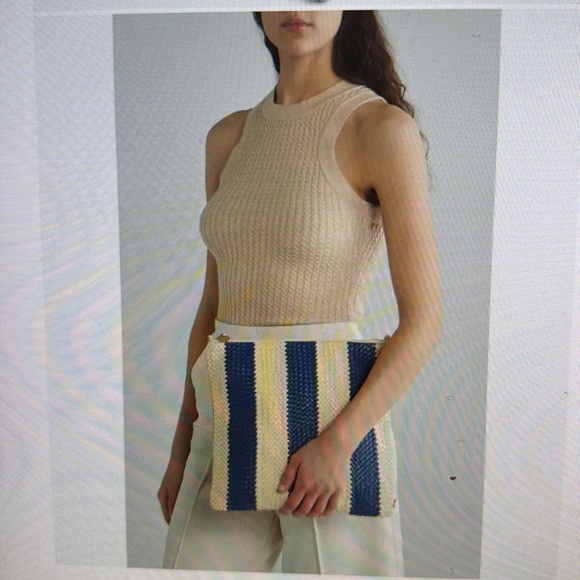 Clare .V Foldover Woven Leather Clutch - Picture 4 of 17